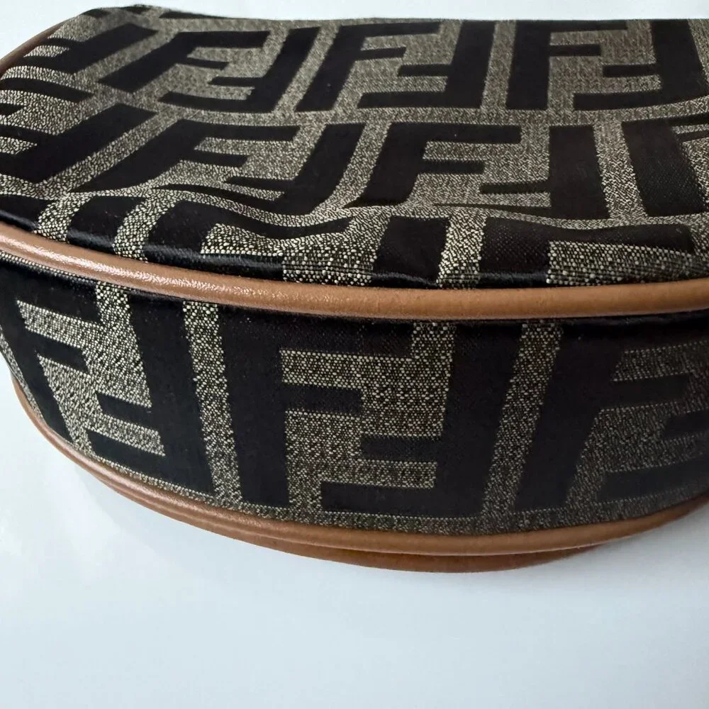 Vintage Zucca Print Saddle Bag | Monogram Logo 90s Style - Picture 3 of 13